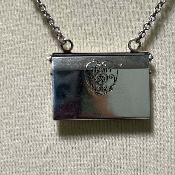 Brighton Silver Heart Envelope With Post Card Inside Necklace #BJNK - Picture 5 of 10